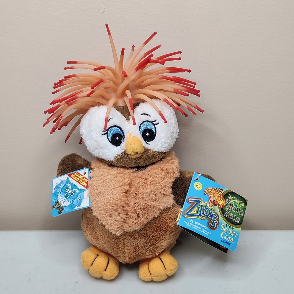 NWT Vintage Whooz The Owl Zibbie Zone Plush Collectible